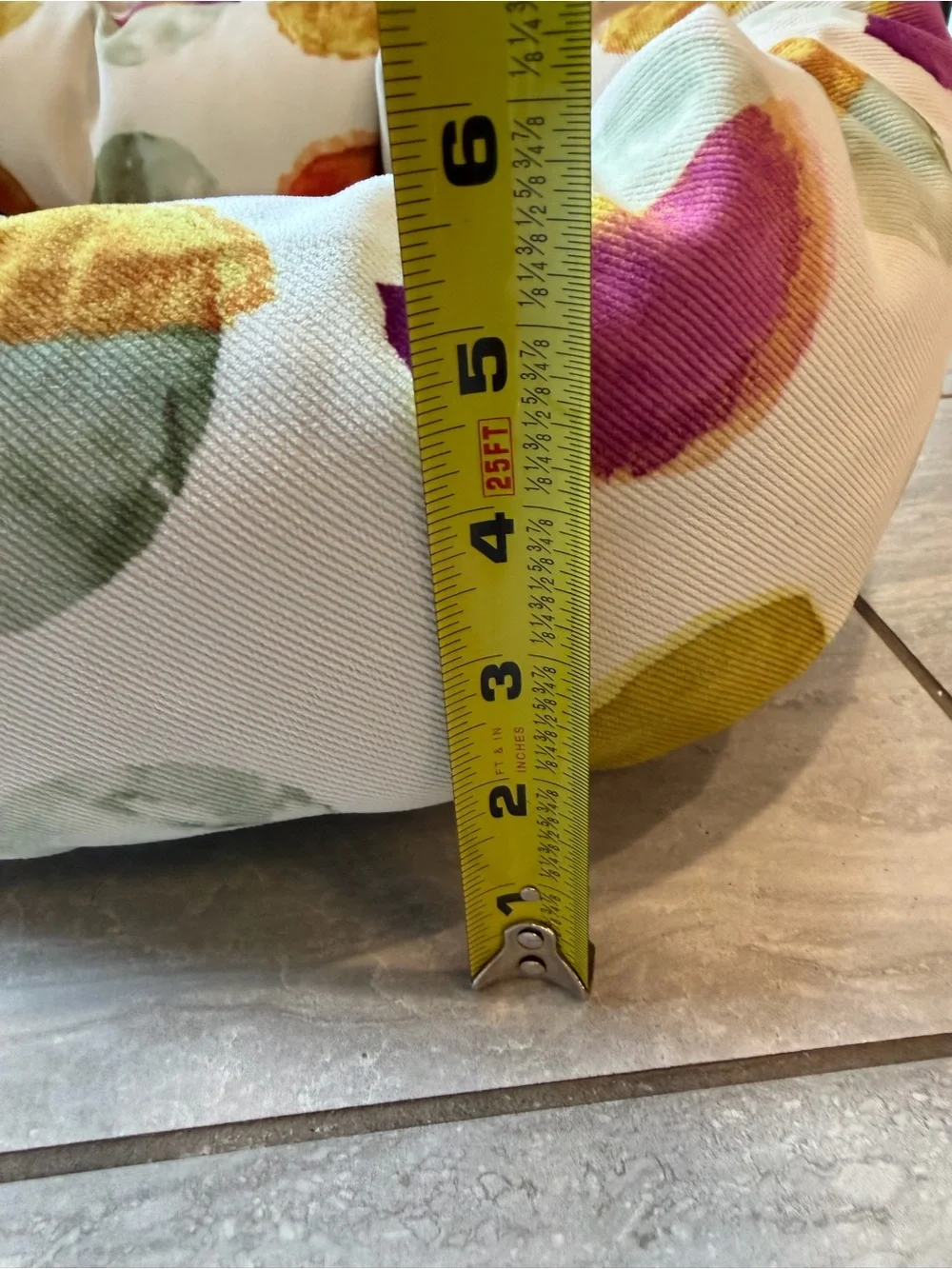 Small Pet Bed - Cream with Pink, Yellow, Green